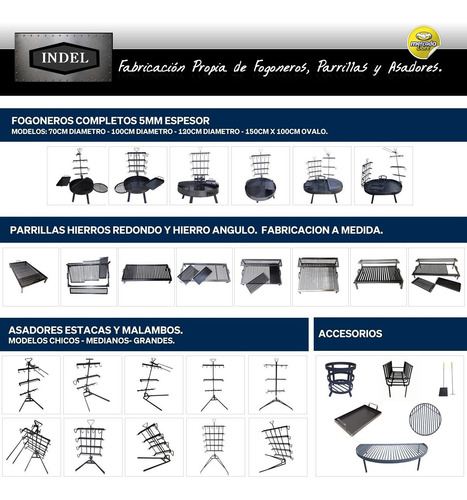 Parrilla Hierro Redondo 10mm Flotante Fija Doble 80x50
