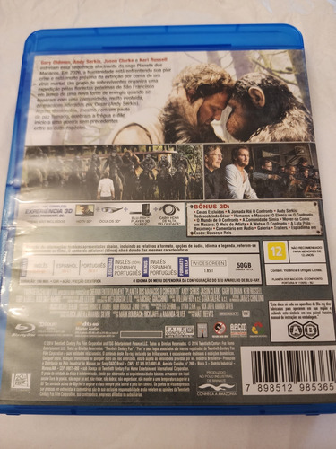 Planeta Dos Macacos: O Confronto Blu-ray 3d Lacrado