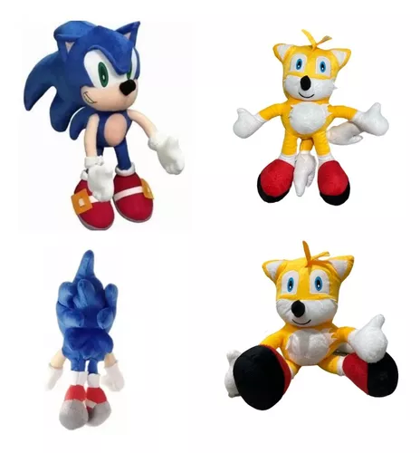 Kit 2 Pelúcias Boneco Sonic Tails 50cm Fofo Macio Decoração