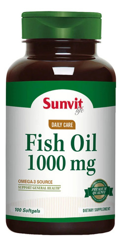 Omega 3 Fish Oil 1000 Mg (100 Capsulas) Sunvit Life 