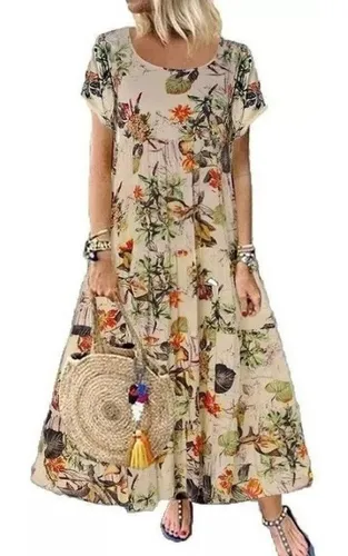 Tela lino estampado para vestidos sale