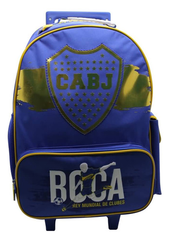 Mochila Escolar Boca Juniors  Con Carro Color Azul