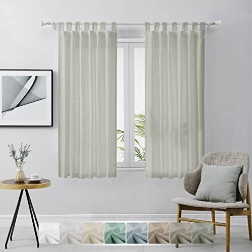 Elegantes Cortinas De Ventana Pequeñas De Lino Natural Mezcl