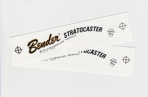 2 Calcos - Calcas - Decals  Bender Stratocaster 70s