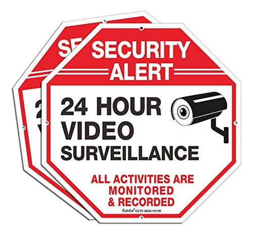 Cartel De Vigilancia De Video, 10 X 10 Pulgadas, Alumin...