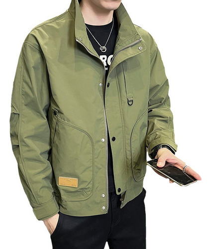 Chaqueta Ajustada Con Cuello Rop Estilo Coreano Para Hombre