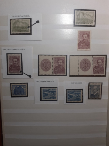 Filatelia Lote 10 Estampillas Mint Año 1942 Argentina