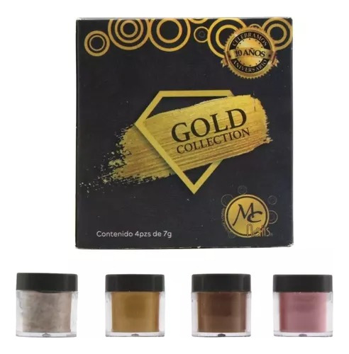 Colección Oro / Gold. Polvos Acrílicos Uñas. Mc Nails