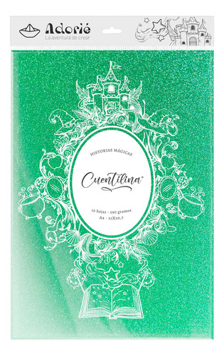 Cuentilina By Adorié- Brillos Iridiscentes X 10 Hojas Color Verde Alga Del Mar