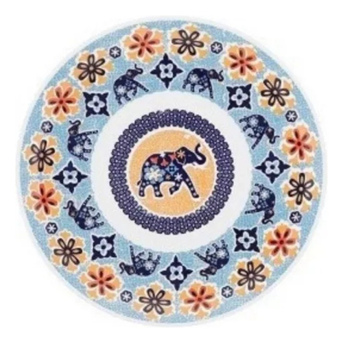 Plato Postre Ceramica Con Diseño Oriental 21 Cm Vajilla Loza