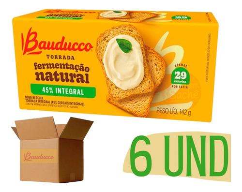 Torrada Integral Bauducco 142g Fermentação Natural - 6 Und