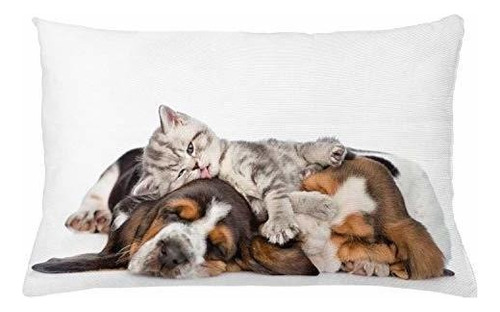 Funda De Cojín De Almohada Divertida De Lunarable, Gatito Re