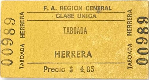 Antiguo Boleto De Tren Ferrocarril Taboada A Herrera