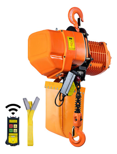 Vevor Polipasto Cadena Eléctrico De Grúa Trifásico 4400lb 6m Cantidad De Cuerdas 4400 Color Naranja