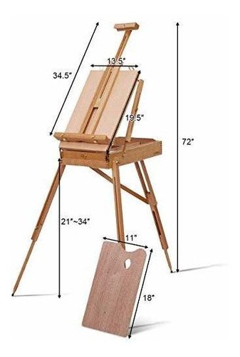 Imagen 2 de 4 de Caballete Portatil Madera Frances