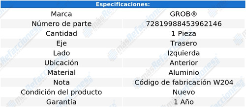 Horquilla Trasera Izquierda Ant C300 De 2008 A 2014 Grob