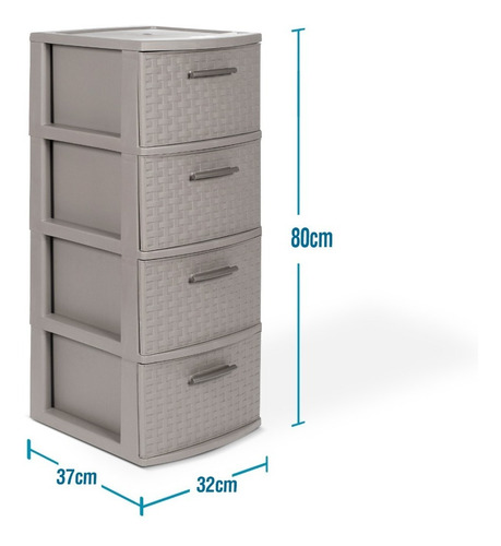 Cajonero Organizador Infantil Plastico 4 Niveles Mueble Mq