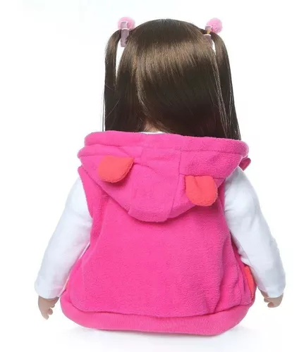 Bebe Reborn Menina Lavinia 60cm cabelos longos - LUMEN IMPORTADOS