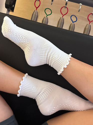 Calcetas Pilates Melocoton Basic & Curly 4 Pares Non-slip Mix Logo Único