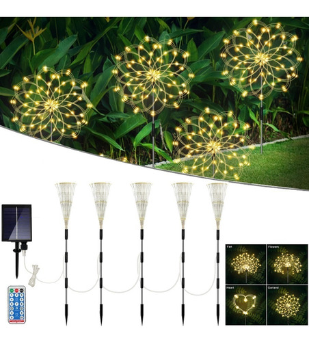 Luces Solares Impermeables Para Fuegos Artificiales, Guirnal