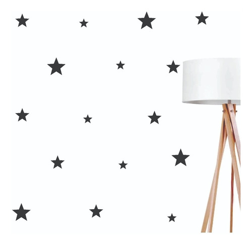 Imagem 2 de 9 de Adesivo Parede Estrelas 3 Tamanhos 4, 6 E 8cm | 30 Unidades