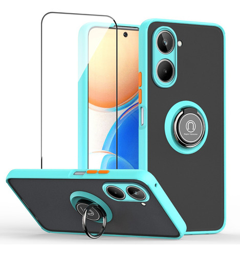 Funda Uso Rudo Anillo Soporte Comp Para Oppo Realme +mica