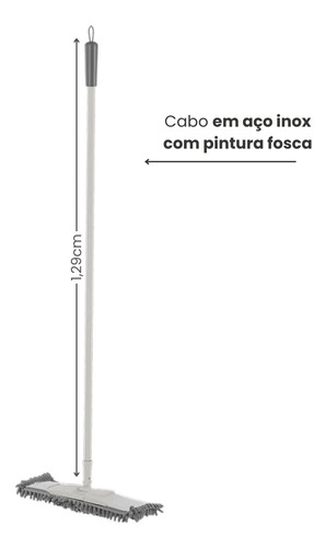 Mop Flow Multiuso Para Limpeza Seca Tira Pó Em Microfibra