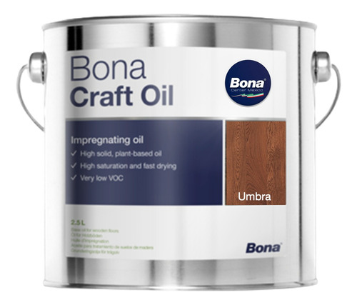 Aceite Para Pisos De Madera Bona Craft Oil Color Umbra 2.5 L