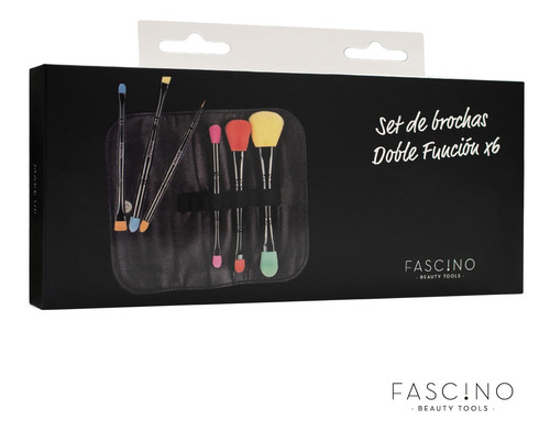 Imagen 10 de 10 de Set 6 Brochas Y Pinceles Make Up Doble Función Fascino