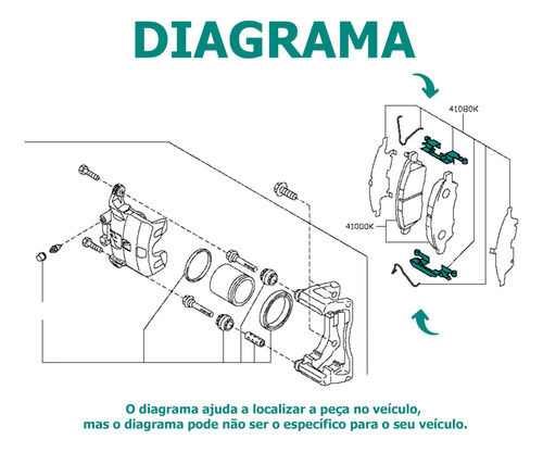 4 Trava Mola Pastilha Freio Dianteiro Nissan Sentra 2007/20