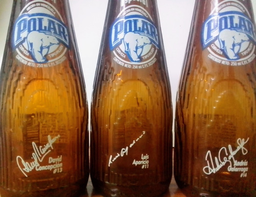 Botellas Bate Polar, 3 Firmas Para Coleccion.