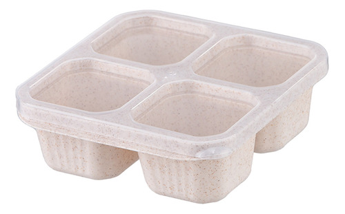 Caja Bento De 4 Compartimentos, Recipiente Reutilizable Para