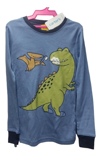 Buso Manga Larga Dinosaurios Carters Azul Talla 8