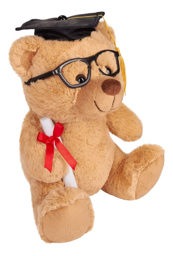 Brubaker Oso De Peluche Con Gafas, Diploma Y Gorra Académi.