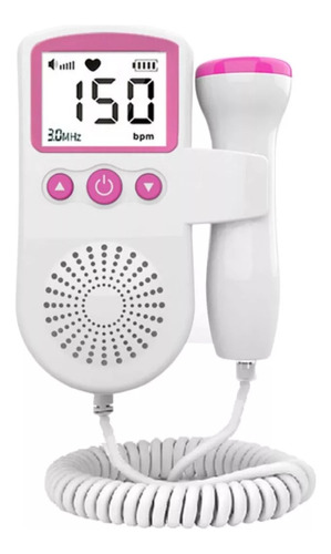 Monitor De Batimentos Cardíacos Fetal Doppler Sonar Jsl-t501 Cor Rosa