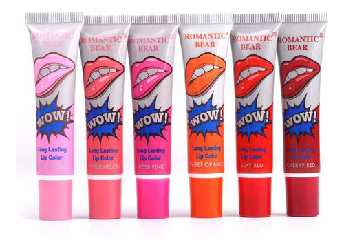 Brillo de labios mate despegable de 6 colores para mujer y M Color multicolor
