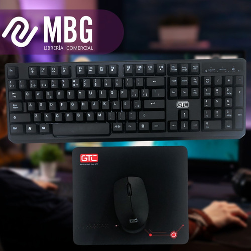 Imagen 4 de 6 de Kit Inalámbrico Gtc Cbg-012 Teclado Mouse Y Mouse Pad