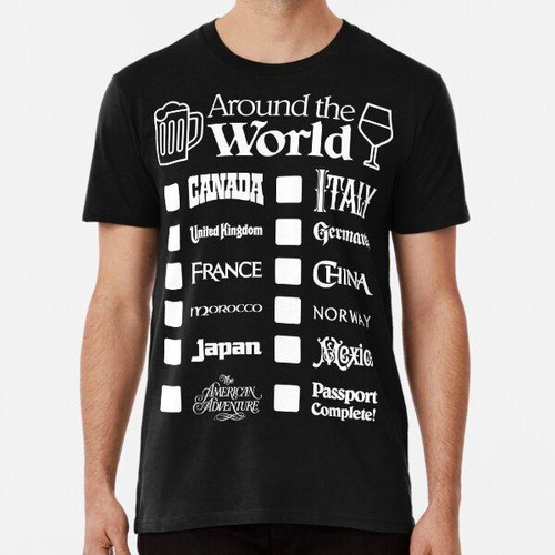 Remera Epcot Drink Around The World (texto En Blanco, Canadá