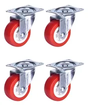 Comprar Ruedas Giratorias Multifuncionales Sillas Muebles Set X4 Ruedas Rojo