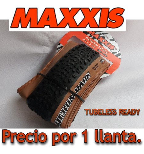 Imagen 1 de 9 de  Llanta Maxxis 29*2.25 Rekon Race Tr / Exo / 60tpi /skinwall