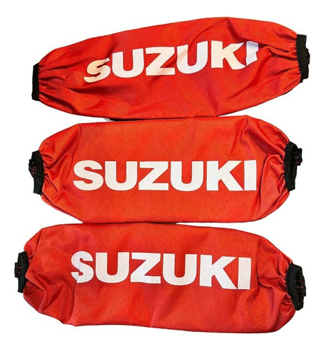3 Fundas Cubre Amortiguador Suzuki Color Rojo Lcm