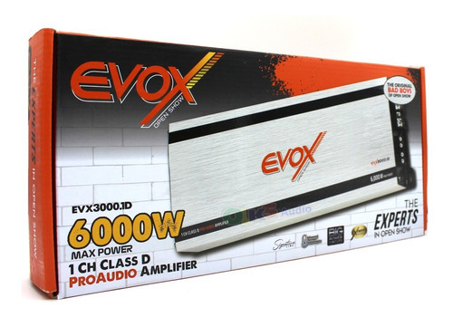 Amplificador De 1 Canal 3000w. Rms Open Show Evox Evx3000.1d Color Plateado