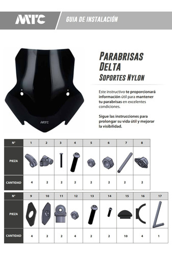 Parabrisas Delta P/ Benelli Tnt 25n Transparente Mtc