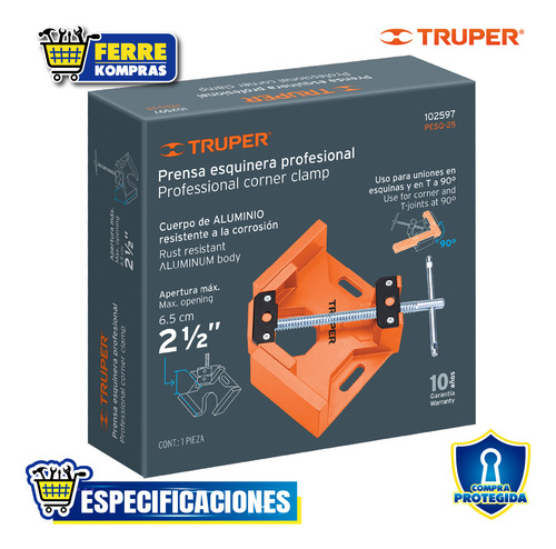 Kit 2 Prensas Esquineras Profesional, 2-1/2 102597
