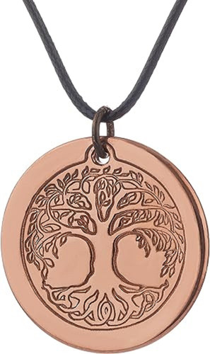 Medalla Collar Cobre Macizo Arbol De La Vida 