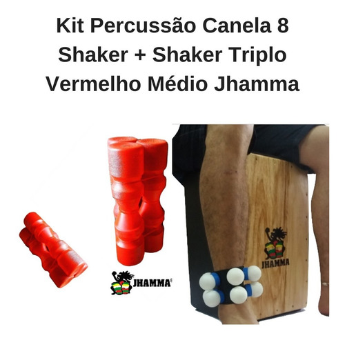 Kit Percussão Jhamma Shaker Triplo Canela 8 Shaker Oferta