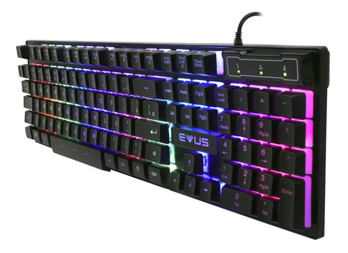 Teclado Gamer Evus Tc11b Jellybeans Rgb Cor de teclado Preto Idioma Português Brasil