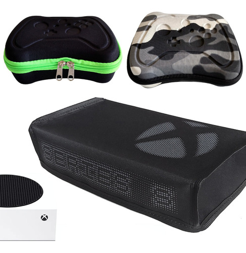 Kit Capa Protetora Novo Xbox Series S + 2 Cases Controle Eva