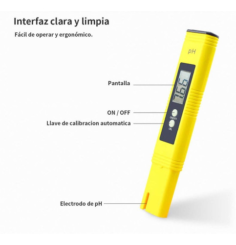 Imagen 2 de 8 de Medidor Ph Phmetro 0-14 Auto Calibración Portátil Precisión
