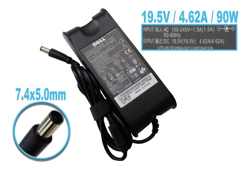 Cargador Dell Pa-10 19.5v/4.62a/90w/7.4x5.0mm Plug Aguja